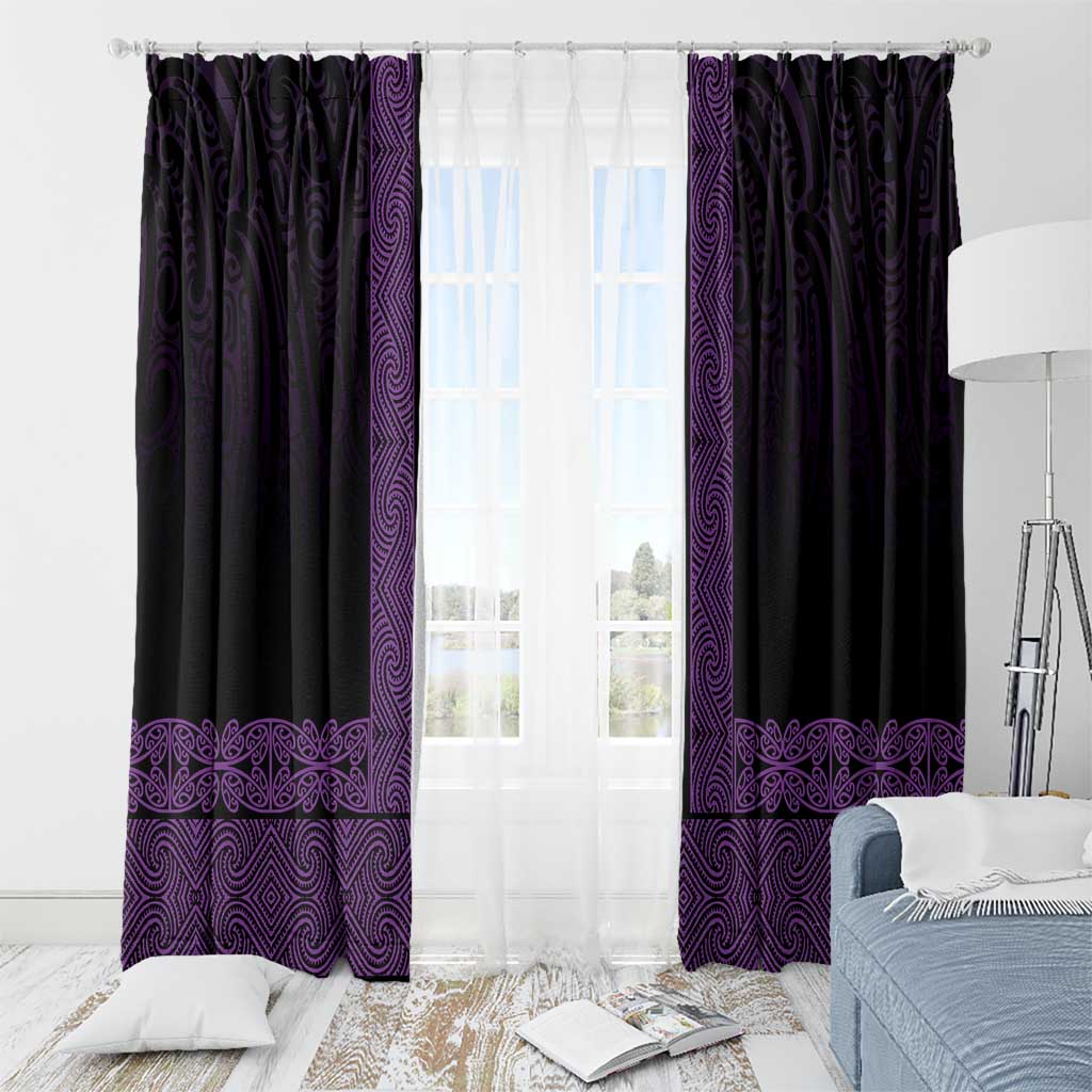 New Zealand Maori Kowhaiwhai Window Curtain Waiporoporo Maui and Mangopare