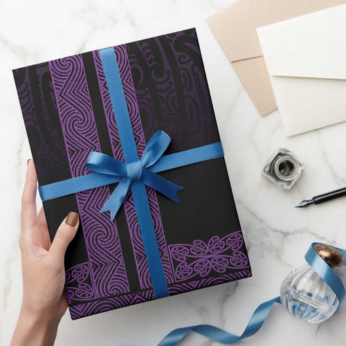 New Zealand Maori Kowhaiwhai Wrapping Paper Waiporoporo Maui and Mangopare - Aussie Hoodie