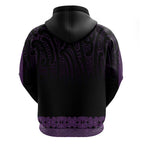 New Zealand Maori Kowhaiwhai Zip Hoodie Waiporoporo Maui and Mangopare