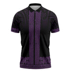 New Zealand Maori Kowhaiwhai Zipper Polo Shirt Waiporoporo Maui and Mangopare - Aussie Hoodie