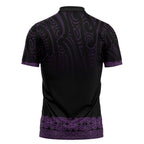 New Zealand Maori Kowhaiwhai Zipper Polo Shirt Waiporoporo Maui and Mangopare - Aussie Hoodie