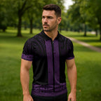 New Zealand Maori Kowhaiwhai Zipper Polo Shirt Waiporoporo Maui and Mangopare - Aussie Hoodie