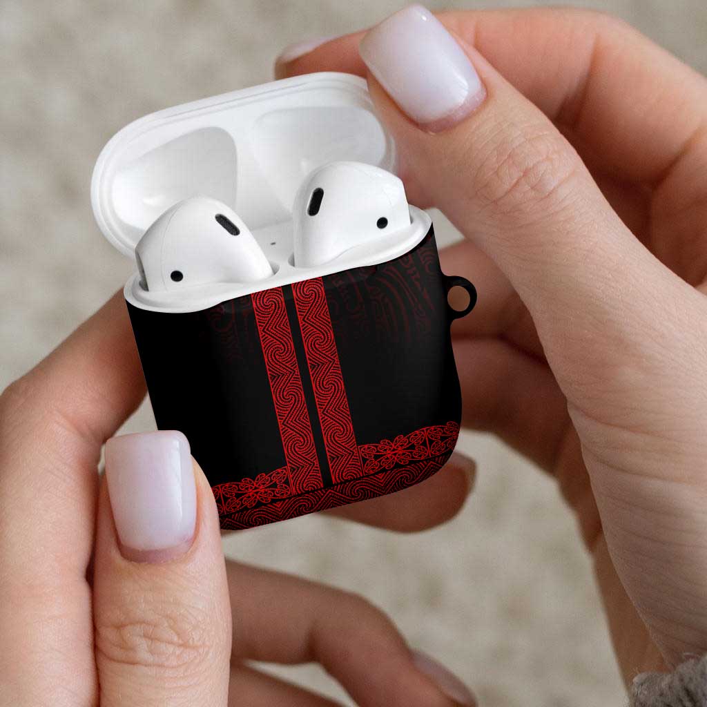 New Zealand Maori Kowhaiwhai AirPods Case Whero Maui and Mangopare - Aussie Hoodie