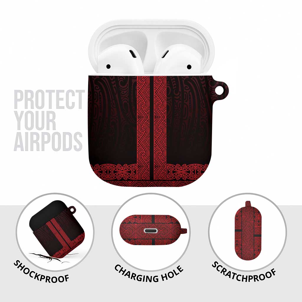 New Zealand Maori Kowhaiwhai AirPods Case Whero Maui and Mangopare - Aussie Hoodie