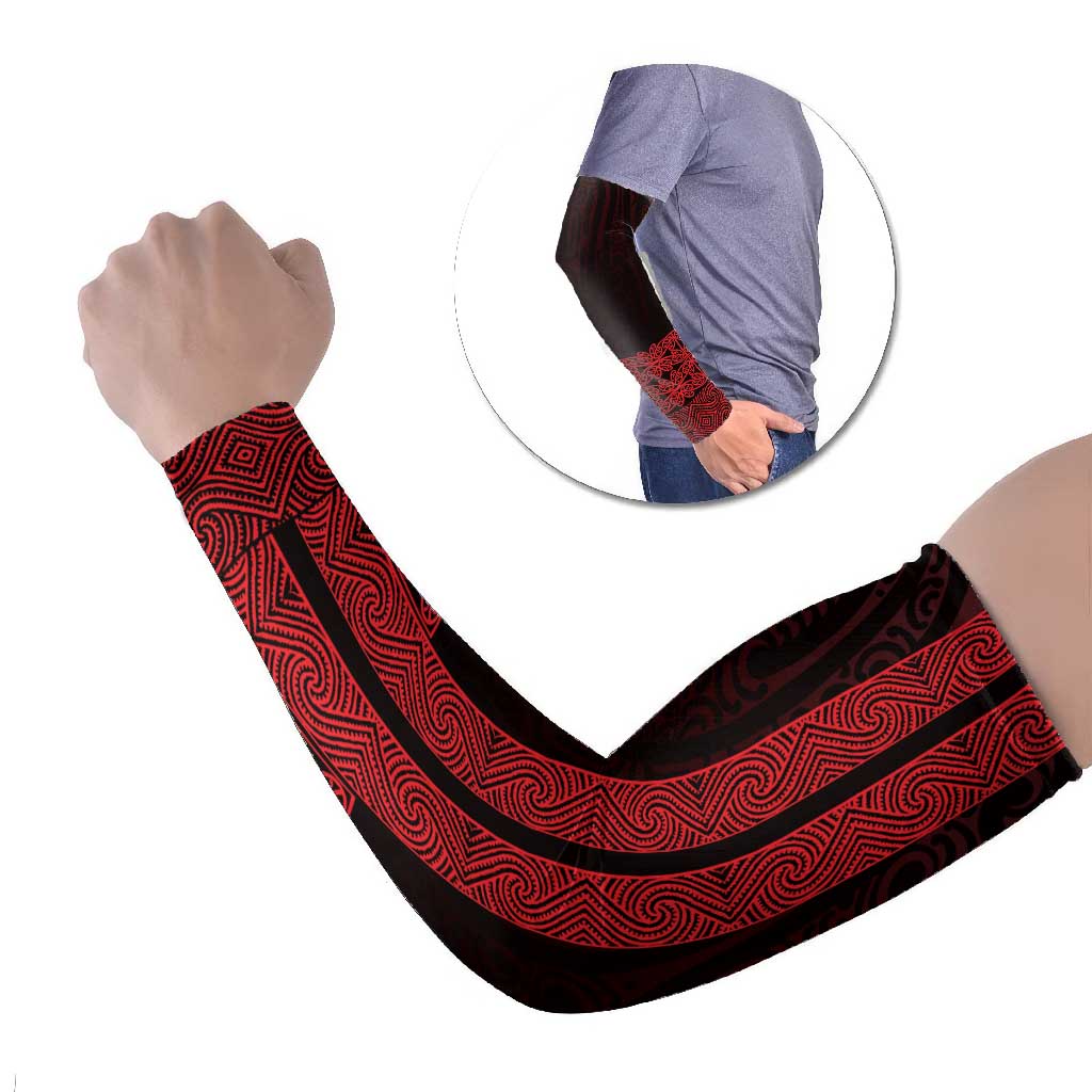 New Zealand Maori Kowhaiwhai Arm Sleeves Whero Maui and Mangopare - Aussie Hoodie