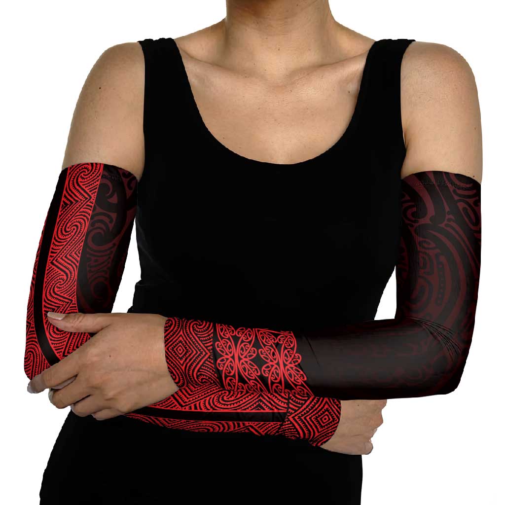 New Zealand Maori Kowhaiwhai Arm Sleeves Whero Maui and Mangopare - Aussie Hoodie
