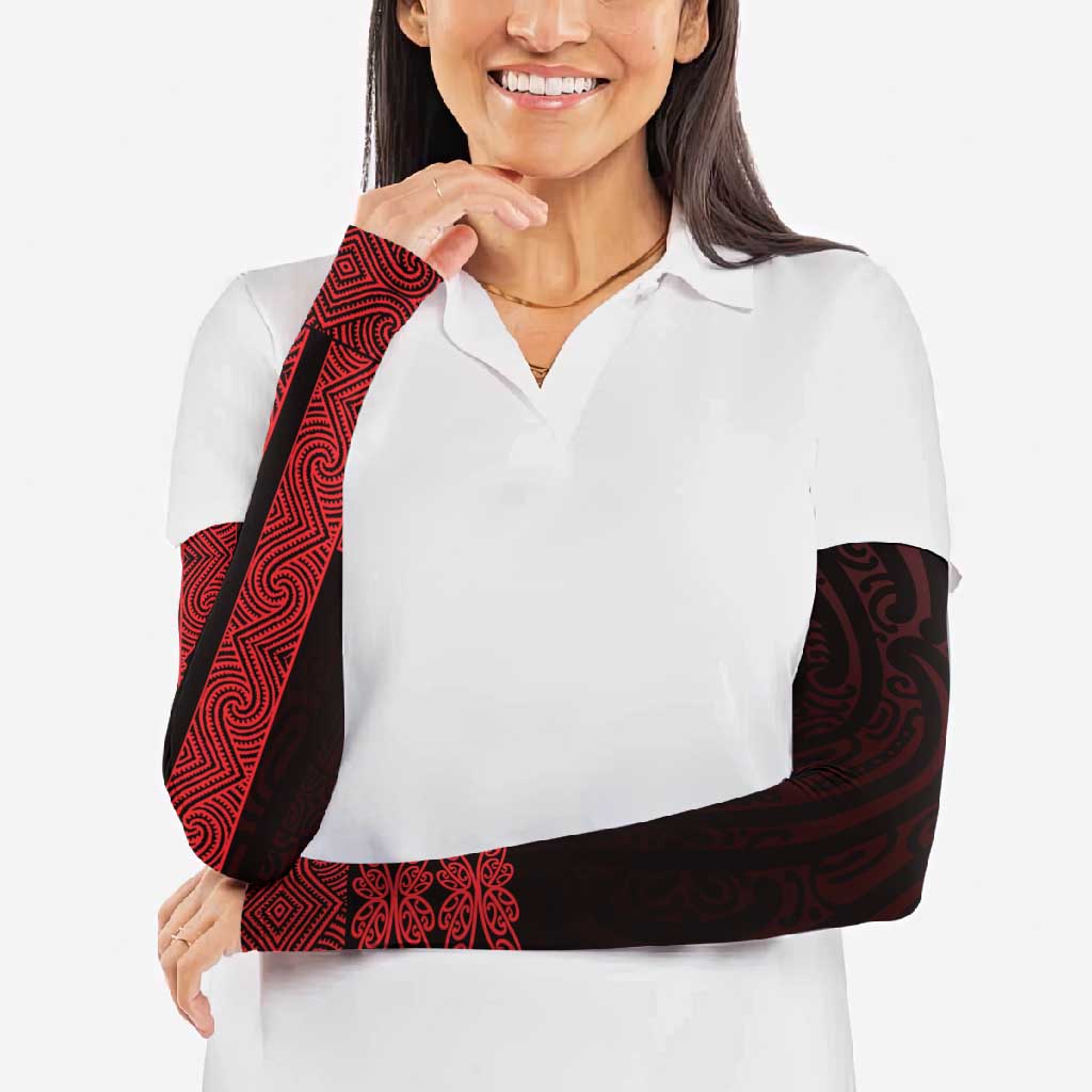 New Zealand Maori Kowhaiwhai Arm Sleeves Whero Maui and Mangopare - Aussie Hoodie