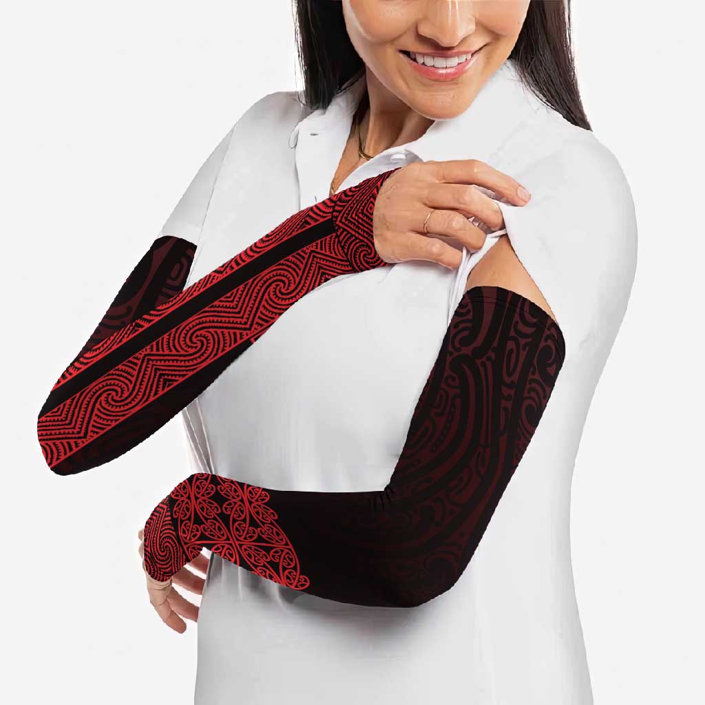 New Zealand Maori Kowhaiwhai Arm Sleeves Whero Maui and Mangopare - Aussie Hoodie