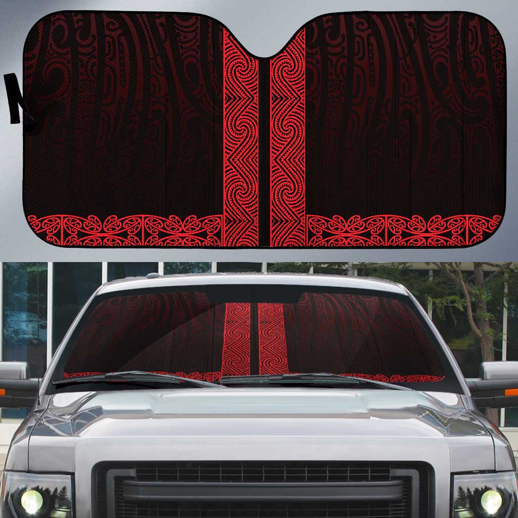 New Zealand Maori Kowhaiwhai Auto Sun Shade Whero Maui and Mangopare - Aussie Hoodie