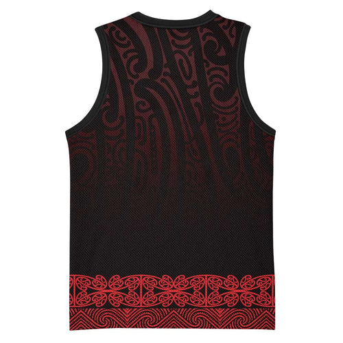 New Zealand Maori Kowhaiwhai Basketball Jersey Whero Maui and Mangopare - Aussie Hoodie