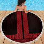 New Zealand Maori Kowhaiwhai Beach Blanket Whero Maui and Mangopare