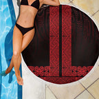 New Zealand Maori Kowhaiwhai Beach Blanket Whero Maui and Mangopare