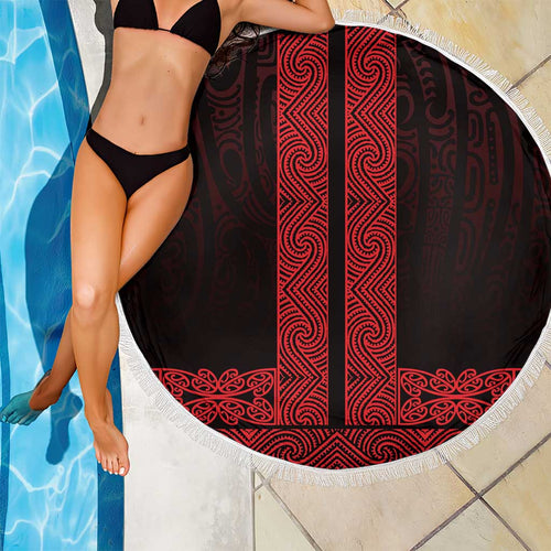 New Zealand Maori Kowhaiwhai Beach Blanket Whero Maui and Mangopare