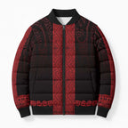 New Zealand Maori Kowhaiwhai Bomber Puffer Jacket Whero Maui and Mangopare - Aussie Hoodie