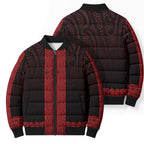 New Zealand Maori Kowhaiwhai Bomber Puffer Jacket Whero Maui and Mangopare - Aussie Hoodie