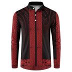 New Zealand Maori Kowhaiwhai Button Sweatshirt Whero Maui and Mangopare