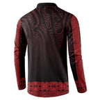New Zealand Maori Kowhaiwhai Button Sweatshirt Whero Maui and Mangopare