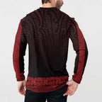 New Zealand Maori Kowhaiwhai Button Sweatshirt Whero Maui and Mangopare