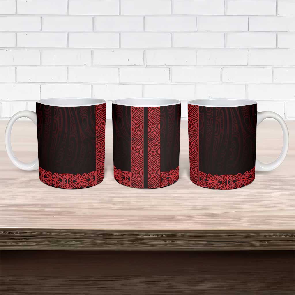New Zealand Maori Kowhaiwhai Ceramic Mug Whero Maui and Mangopare - Aussie Hoodie