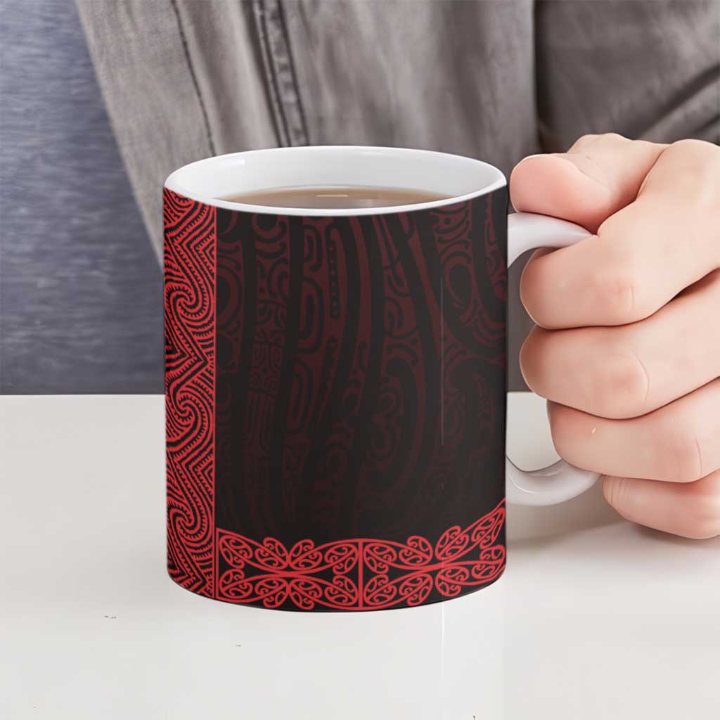 New Zealand Maori Kowhaiwhai Ceramic Mug Whero Maui and Mangopare - Aussie Hoodie