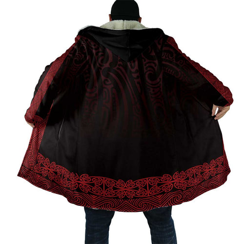New Zealand Maori Kowhaiwhai Cloak Whero Maui and Mangopare - Aussie Hoodie