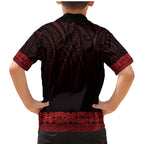 New Zealand Maori Kowhaiwhai Family Matching Mermaid Dress and Hawaiian Shirt Whero Maui and Mangopare