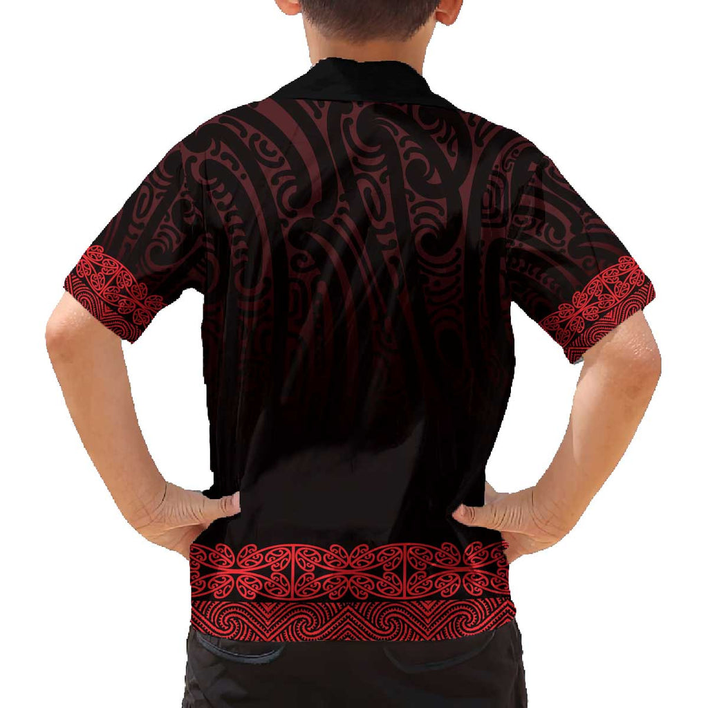 New Zealand Maori Kowhaiwhai Family Matching Off The Shoulder Long Sleeve Dress and Hawaiian Shirt Whero Maui and Mangopare