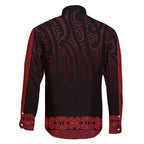New Zealand Maori Kowhaiwhai Family Matching Off The Shoulder Long Sleeve Dress and Hawaiian Shirt Whero Maui and Mangopare