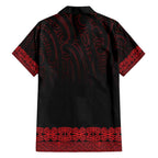New Zealand Maori Kowhaiwhai Family Matching Off Shoulder Short Dress and Hawaiian Shirt Whero Maui and Mangopare