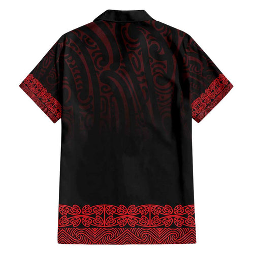 New Zealand Maori Kowhaiwhai Family Matching Off Shoulder Short Dress and Hawaiian Shirt Whero Maui and Mangopare