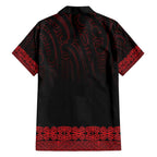New Zealand Maori Kowhaiwhai Family Matching Short Sleeve Bodycon Dress and Hawaiian Shirt Whero Maui and Mangopare