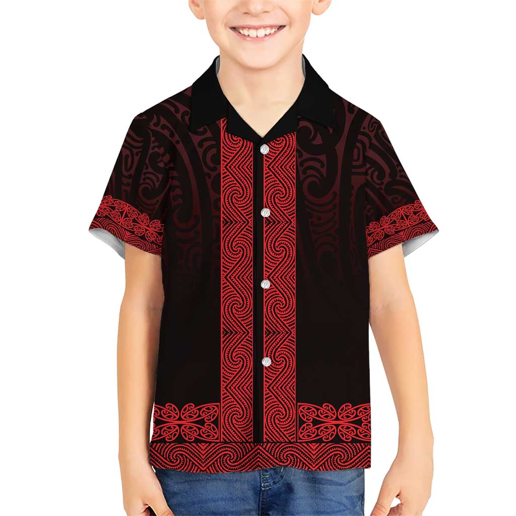 New Zealand Maori Kowhaiwhai Hawaiian Shirt Whero Maui and Mangopare