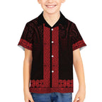 New Zealand Maori Kowhaiwhai Hawaiian Shirt Whero Maui and Mangopare