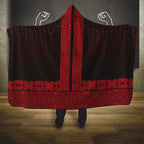 New Zealand Maori Kowhaiwhai Hooded Blanket Whero Maui and Mangopare
