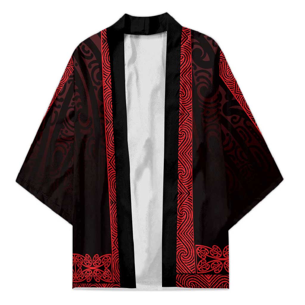 New Zealand Maori Kowhaiwhai Kimono Whero Maui and Mangopare - Aussie Hoodie