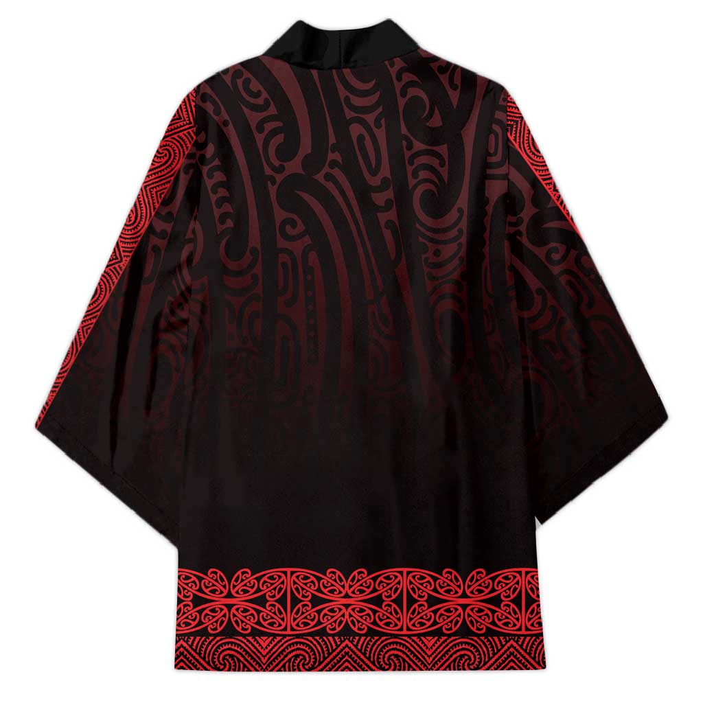 New Zealand Maori Kowhaiwhai Kimono Whero Maui and Mangopare - Aussie Hoodie