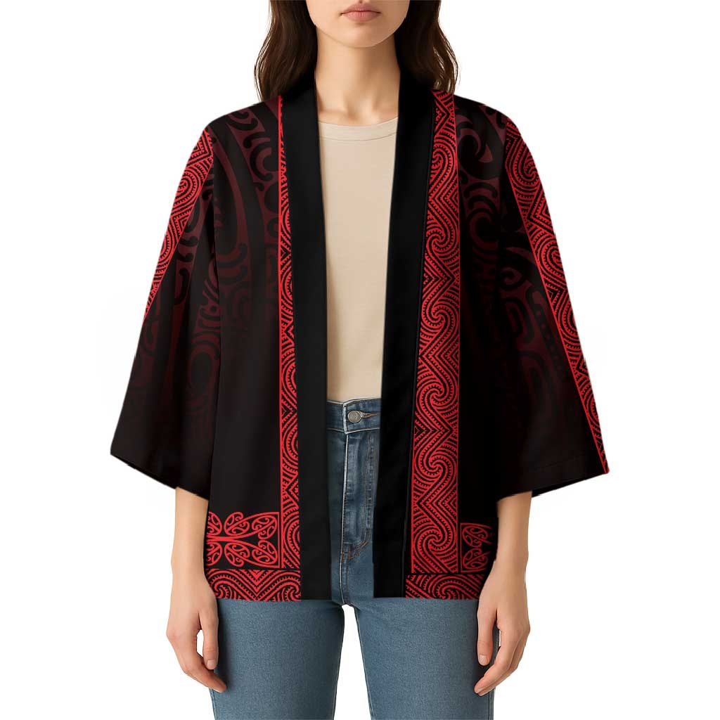 New Zealand Maori Kowhaiwhai Kimono Whero Maui and Mangopare - Aussie Hoodie