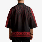 New Zealand Maori Kowhaiwhai Kimono Whero Maui and Mangopare - Aussie Hoodie