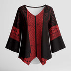 New Zealand Maori Kowhaiwhai Kimono Sleeve Blouse Whero Maui and Mangopare - Aussie Hoodie
