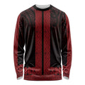 New Zealand Maori Kowhaiwhai Long Sleeve Shirt Whero Maui and Mangopare