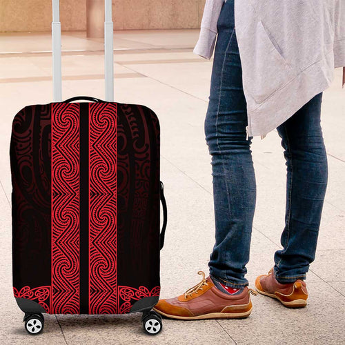 New Zealand Maori Kowhaiwhai Luggage Cover Whero Maui and Mangopare
