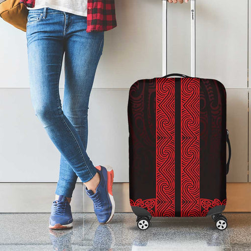 New Zealand Maori Kowhaiwhai Luggage Cover Whero Maui and Mangopare