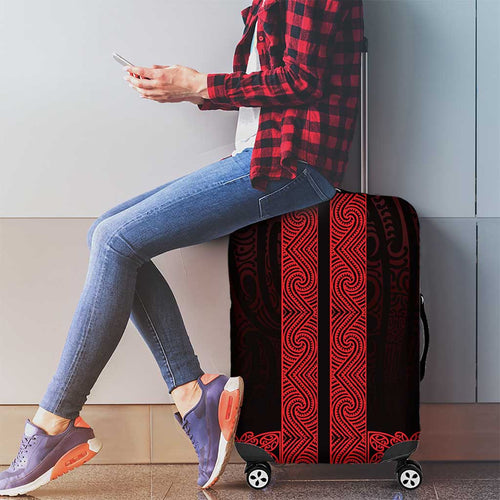 New Zealand Maori Kowhaiwhai Luggage Cover Whero Maui and Mangopare