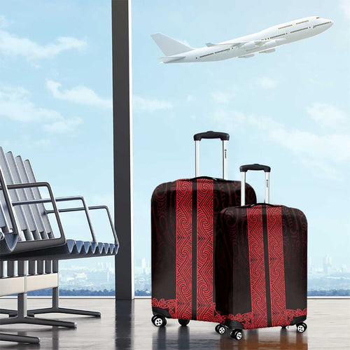 New Zealand Maori Kowhaiwhai Luggage Cover Whero Maui and Mangopare