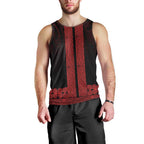 New Zealand Maori Kowhaiwhai Men Tank Top Whero Maui and Mangopare