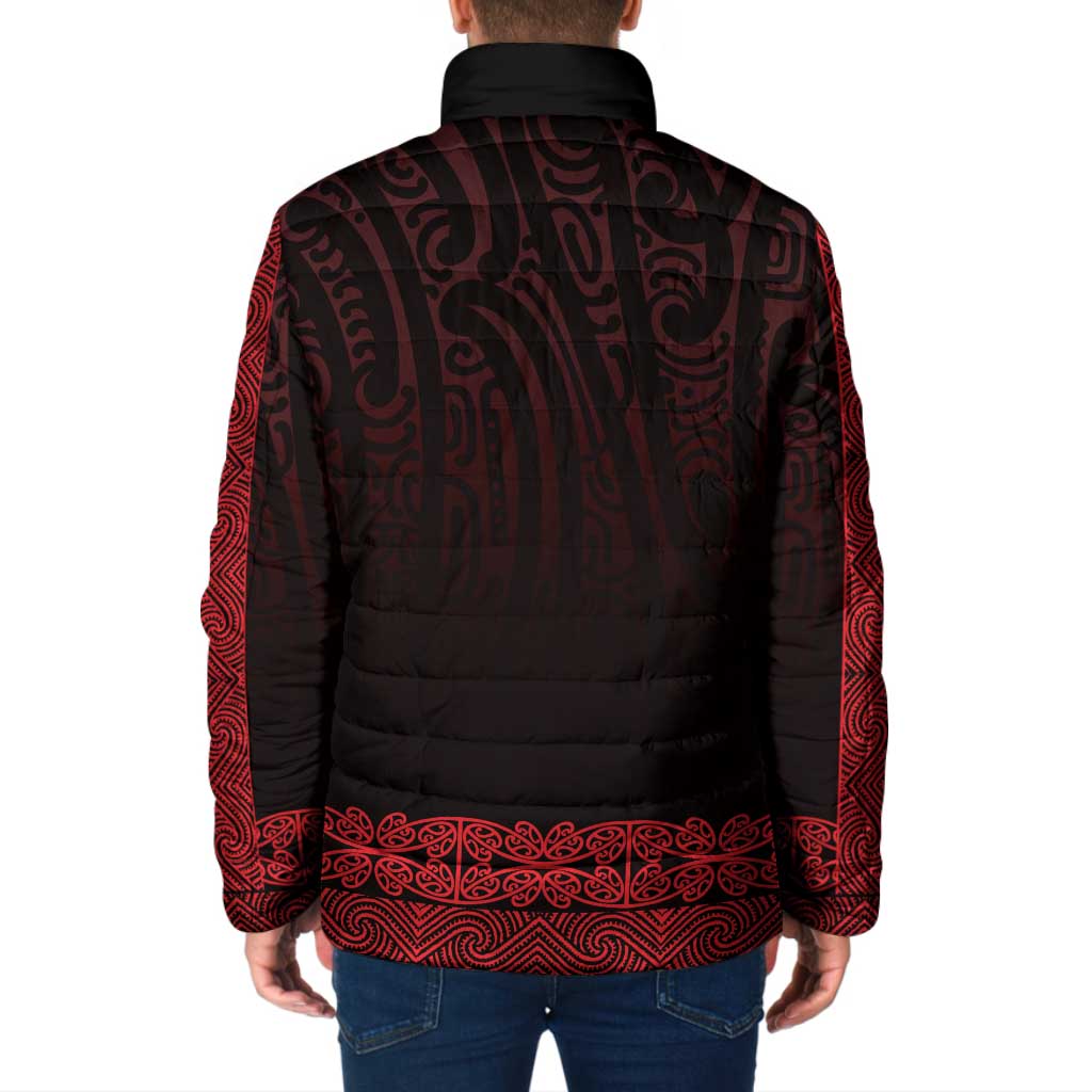 New Zealand Maori Kowhaiwhai Padded Jacket Whero Maui and Mangopare - Aussie Hoodie