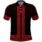 New Zealand Maori Kowhaiwhai Polo Shirt Whero Maui and Mangopare