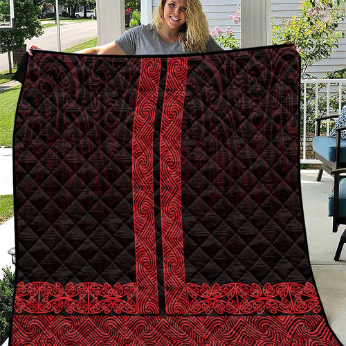 New Zealand Maori Kowhaiwhai Quilt Whero Maui and Mangopare