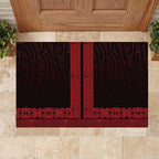 New Zealand Maori Kowhaiwhai Rubber Doormat Whero Maui and Mangopare