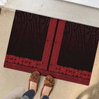 New Zealand Maori Kowhaiwhai Rubber Doormat Whero Maui and Mangopare